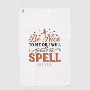 Serviette De Golf Citation de sort de sorcière drôle Halloween Vecto