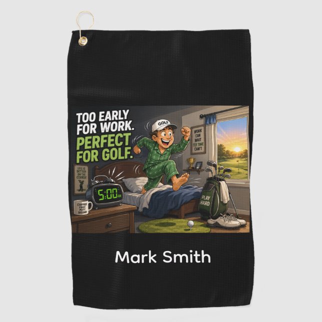 Serviette De Golf Citation drôle de golf avec golfeur  (Devant)