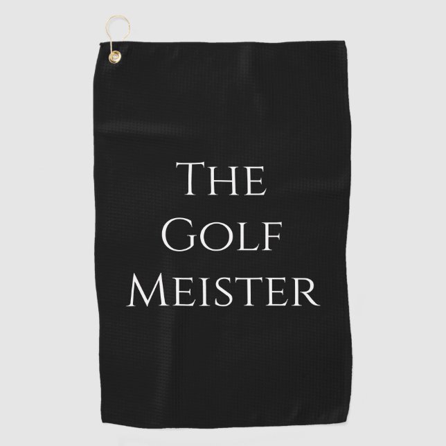 Serviette De Golf Citation drôle de Golf Meister noir (Devant)