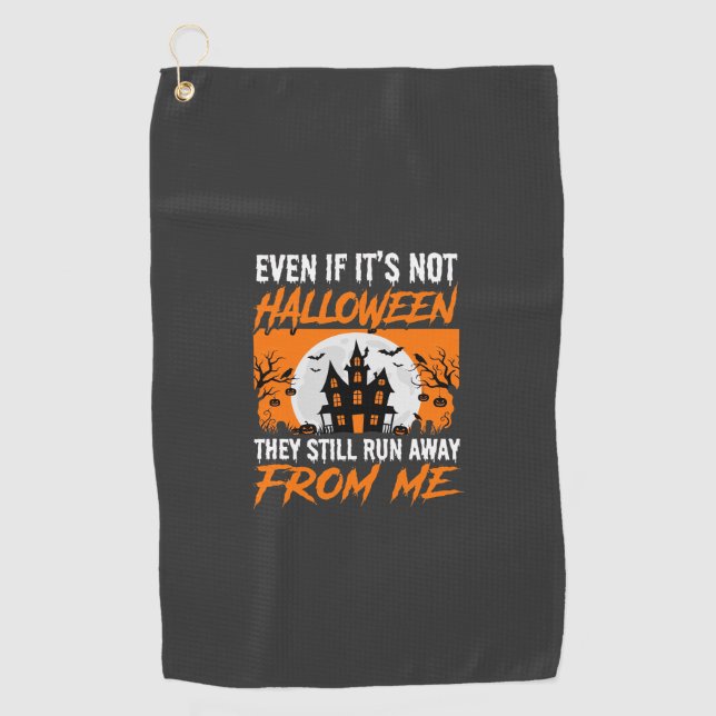 Serviette De Golf Citation drôle de maison hantée pour Halloween Gra (Devant)