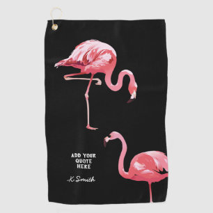 Serviette De Golf Citation monographique Cute et Flamant rose tropic