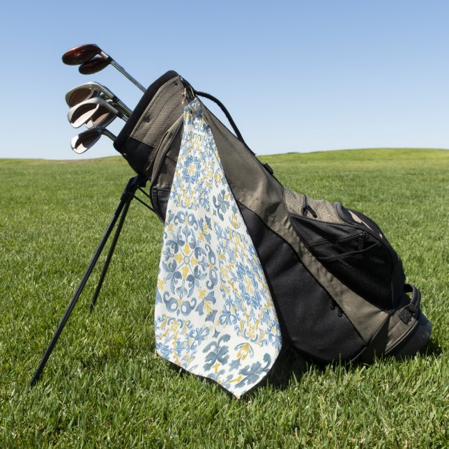 Serviette De Golf Citron en carrelage bleu italien (Vert)