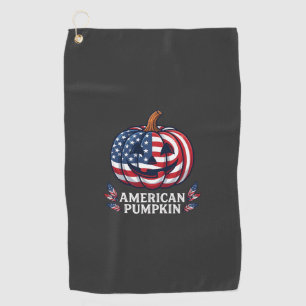 Serviette De Golf Citrouille Américaine Halloween Drapeau Usa Étoile