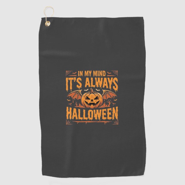 Serviette De Golf Citrouille Chauve-Souris Vector Design Halloween T (Devant)