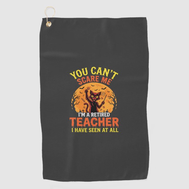 Serviette De Golf Citrouille de Halloween pour enseignant retraité D (Devant)