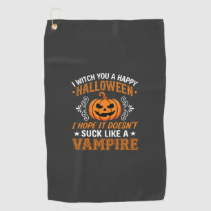 Serviette De Golf Citrouille de vampire drôle d'Halloween