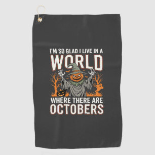 Serviette De Golf Citrouille d'Halloween Épouvantail Octobre Monde V