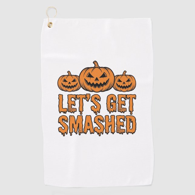 Serviette De Golf Citrouille drôle d'Halloween qu'on s'éclate (Devant)