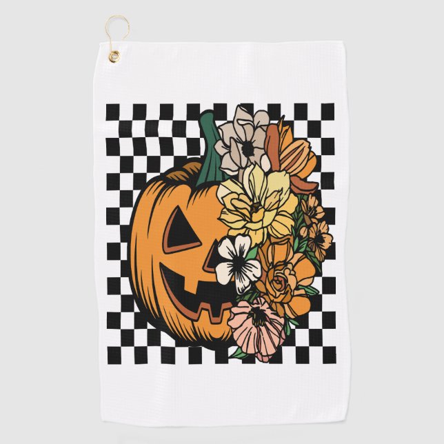 Serviette De Golf Citrouille floral (Devant)