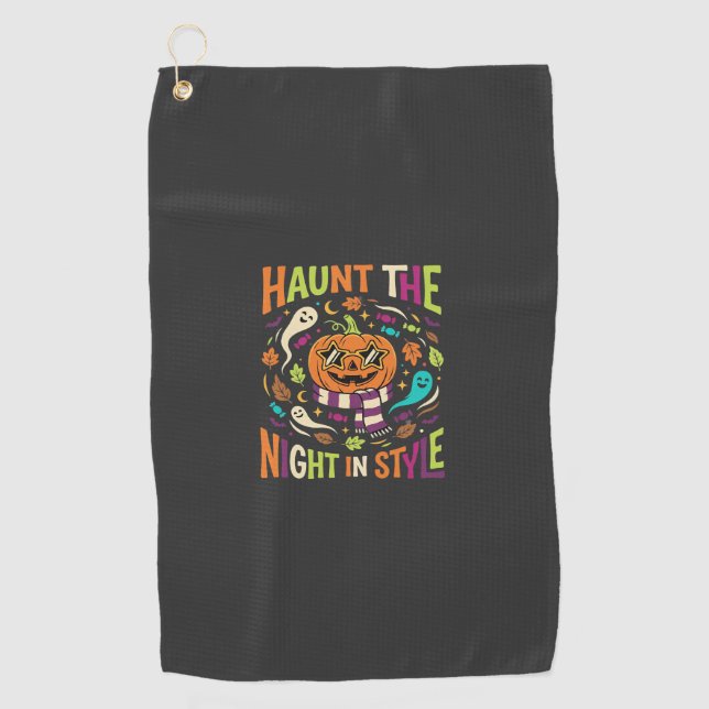 Serviette De Golf Citrouille Halloween Cool Jack Lantern (Devant)