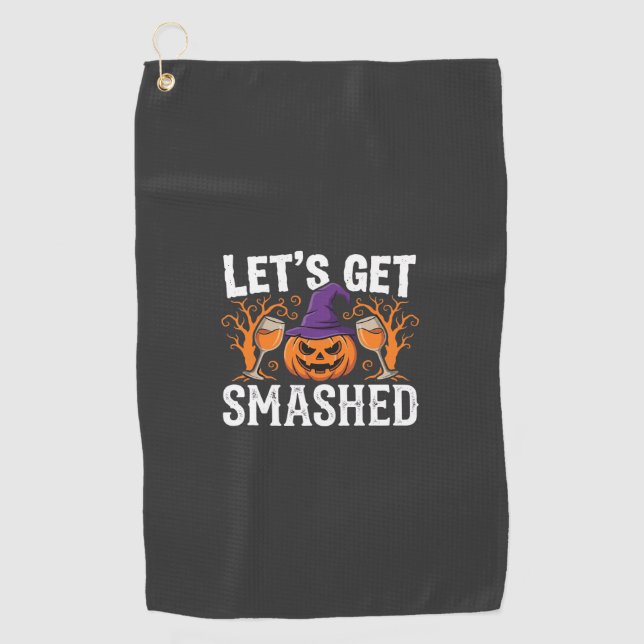 Serviette De Golf Citrouille Halloween Déchaînons-Nous (Devant)