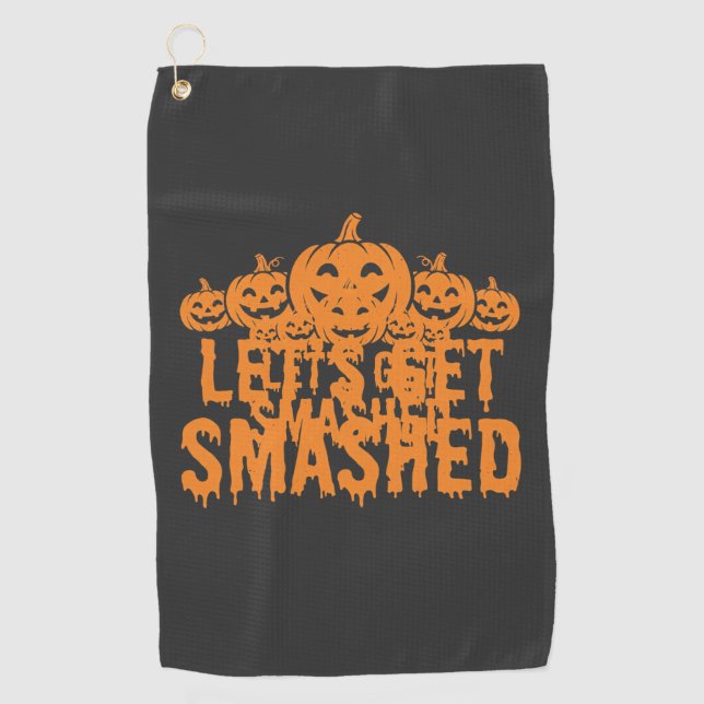 Serviette De Golf Citrouille Halloween Déchaînons-Nous (Devant)