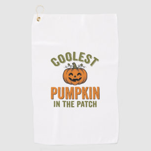 Serviette De Golf Citrouille la plus cool du patch Halloween vintage