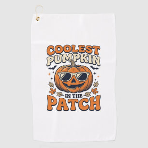 Serviette De Golf Citrouille la plus cool du patch Halloween vintage