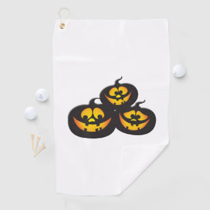 Serviette De Golf Citrouilles d'Halloween aux expressions amusantes