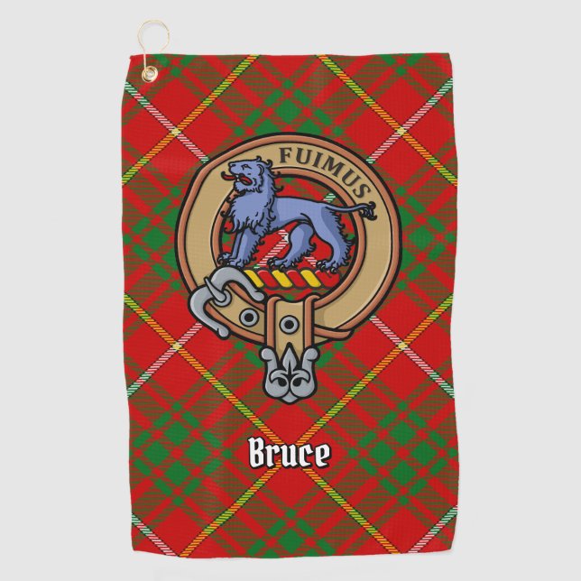 Serviette De Golf Clan Bruce Crest sur Tartan (Devant)