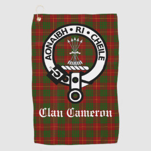 Serviette De Golf Clan Cameron Crest Badge & Tartan personnalisable