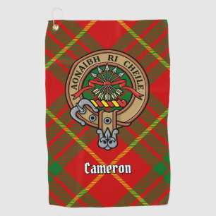 Serviette De Golf Clan Cameron Crest sur Tartan
