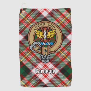 Serviette De Golf Clan Carnegie Crest sur la robe Tartan