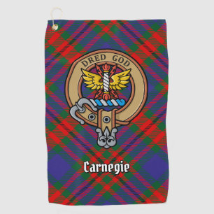 Serviette De Golf Clan Carnegie Crest sur Tartan