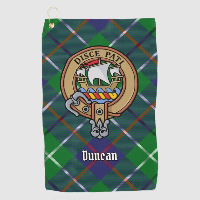 Serviette De Golf Clan Duncan Crest over Tartan (Devant)