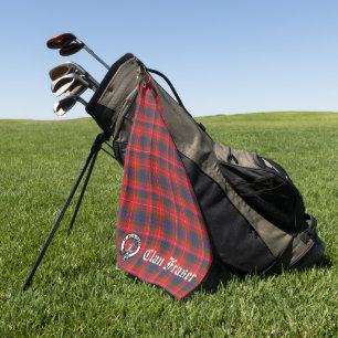 Serviette De Golf Clan Fraser Crest Badge & Tartan personnalisable