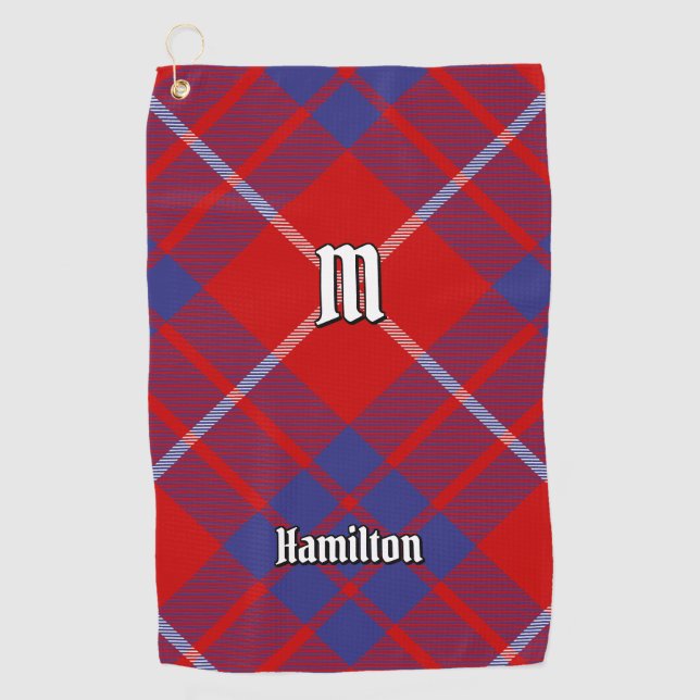 Serviette de golf Clan Hamilton Red Tartan (Devant)
