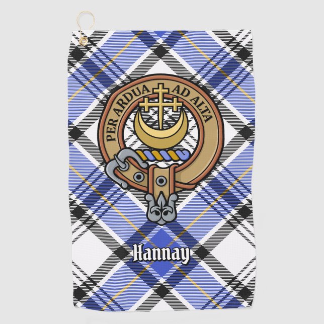 Serviette De Golf Clan Hannay Crest sur Tartan (Devant)