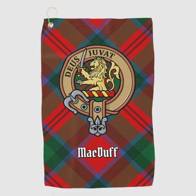 Serviette De Golf Clan MacDuff Crest sur Tartan (Devant)