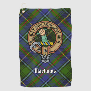 Serviette De Golf Clan MacInnes Crest sur Tartan