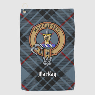 Serviette De Golf Clan MacKay Crest sur Blue Tartan