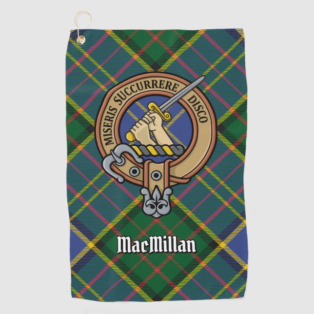 Serviette De Golf Clan MacMillan Crest sur la chasse Tartan (Devant)