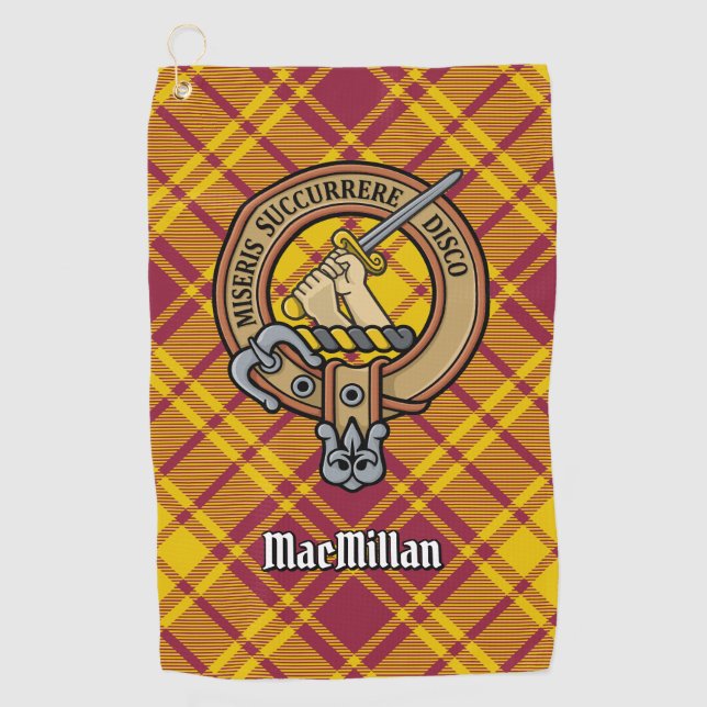 Serviette De Golf Clan MacMillan Crest sur le tatan de robe (Devant)