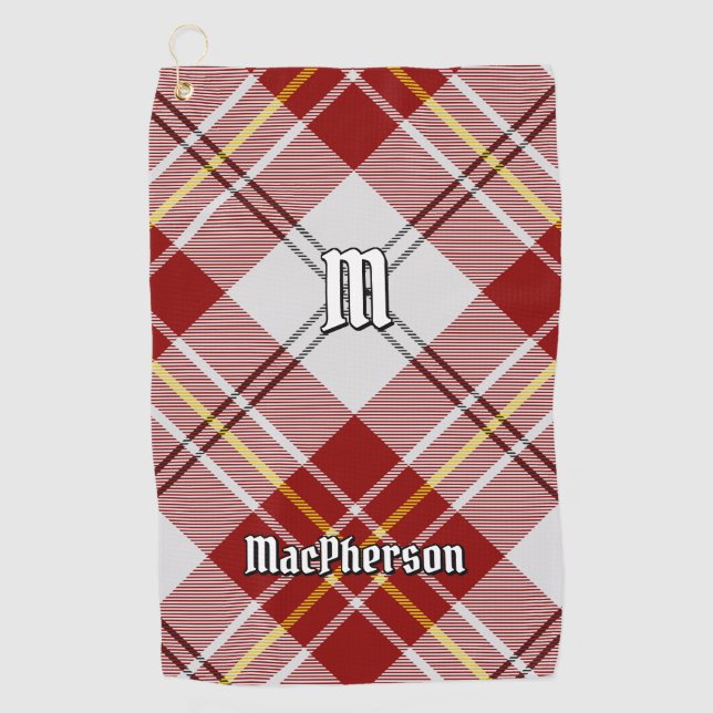 Serviette De Golf Clan MacPherson Robe Rouge Tartan Golf Serviette (Devant)
