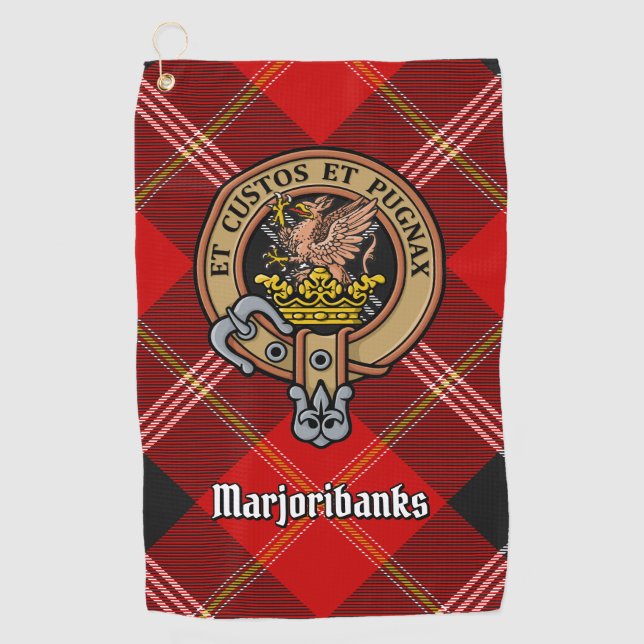 Serviette De Golf Clan Marjoribanks crête sur Tartan (Devant)