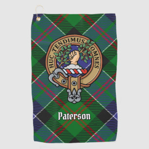 Serviette De Golf Clan Paterson Crest sur Tartan