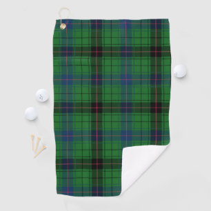 Serviette De Golf Clan Plaid Davidson bleu vert noir Tartan