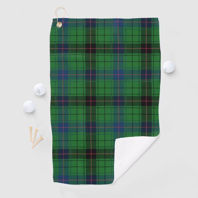 Serviette De Golf Clan Plaid Davidson bleu vert noir Tartan (En situation)
