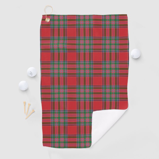 Serviette De Golf Clan Plaid MacBean Rouge Green Check Tartan (En situation)