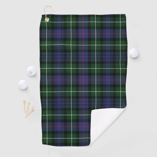 Serviette De Golf Clan Plaid MacKenzie Green Purple Check Tartan (En situation)