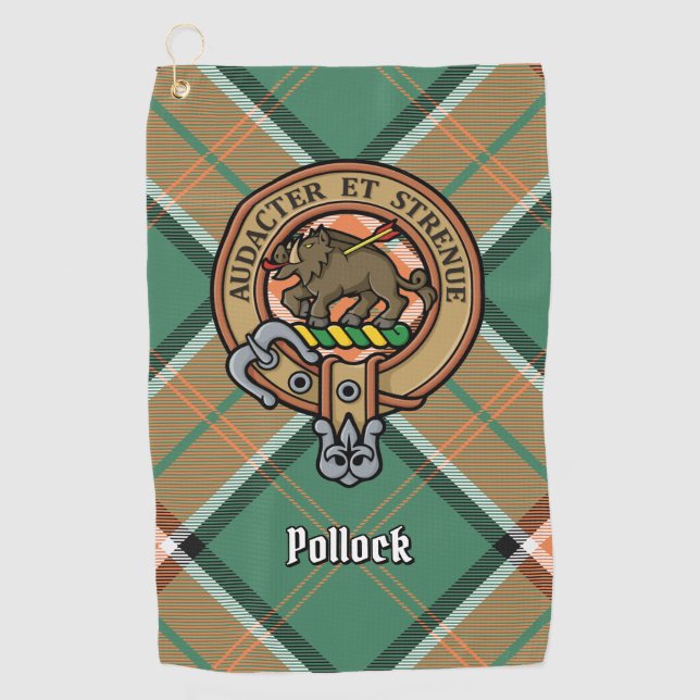 Serviette de golf Clan Pollock Crest (Devant)
