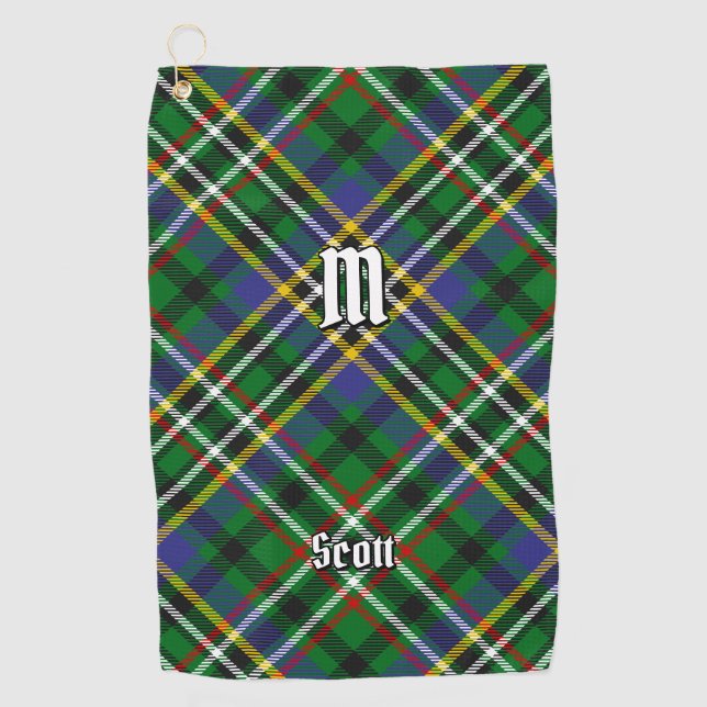 Serviette de golf Clan Scott Green Tartan (Devant)