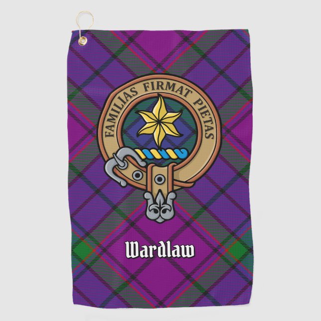 Serviette De Golf Clan Wardlaw Crest sur Tartan (Devant)