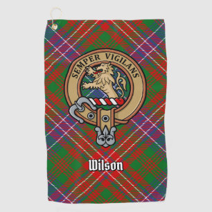 Serviette De Golf Clan Wilson Crest sur Tartan moderne
