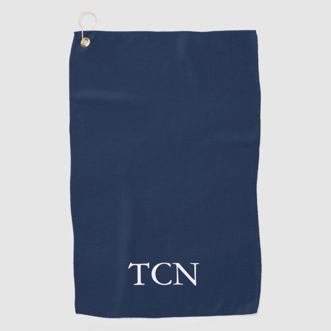 Serviette de golf classique bleu marine personnali (Devant)