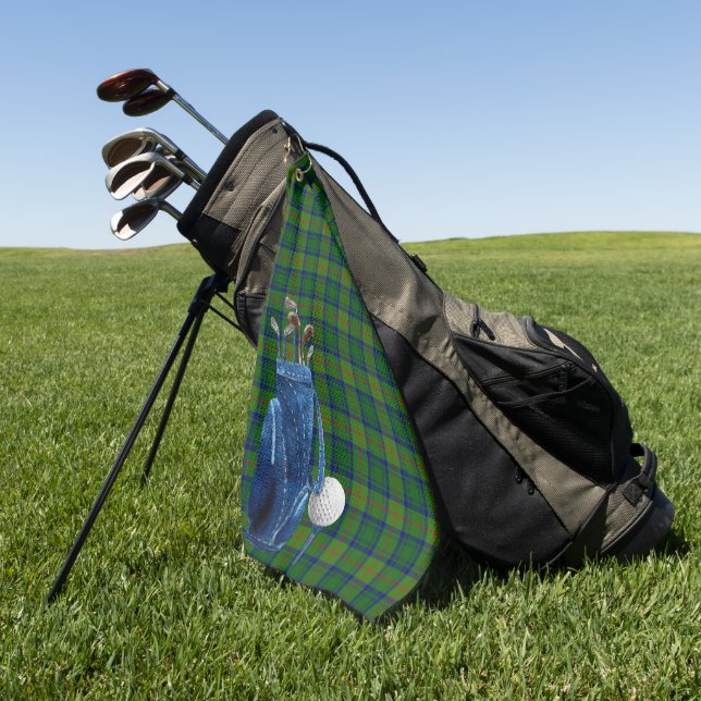 Serviette de golf classique Cranstoun Tartan Plaid (Vert)
