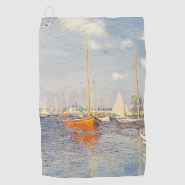 Serviette De Golf Claude Monet. Bateaux rouges, Argenteuil (Devant)
