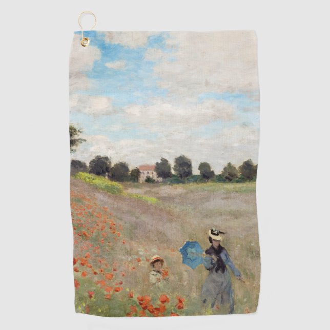 Serviette De Golf Claude Monet - Champ de coquelicots (Devant)