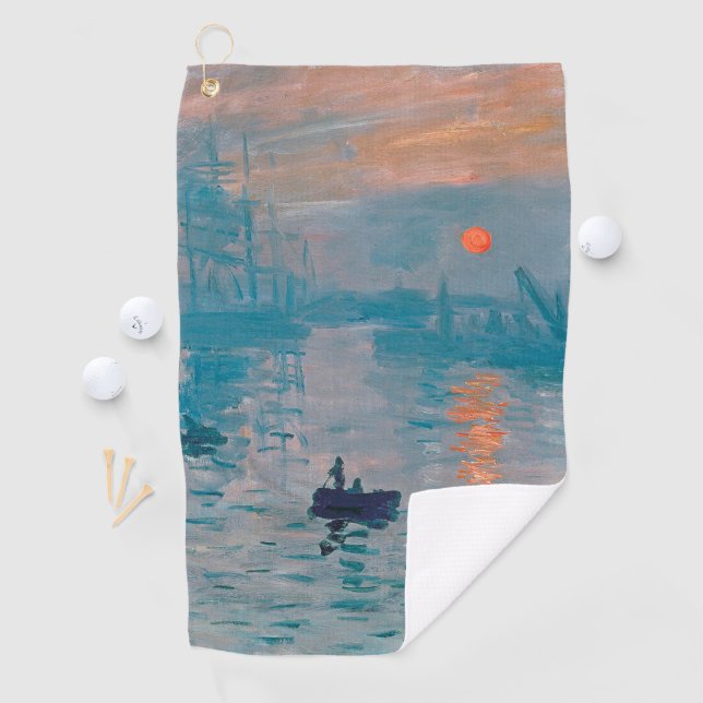 Serviette De Golf Claude Monet Impression Lever de soleil Français (En situation)