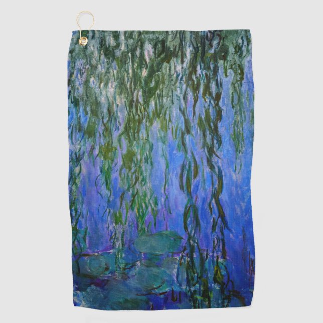 Serviette De Golf Claude Monet - Lys d'eau avec saule plumant (Devant)